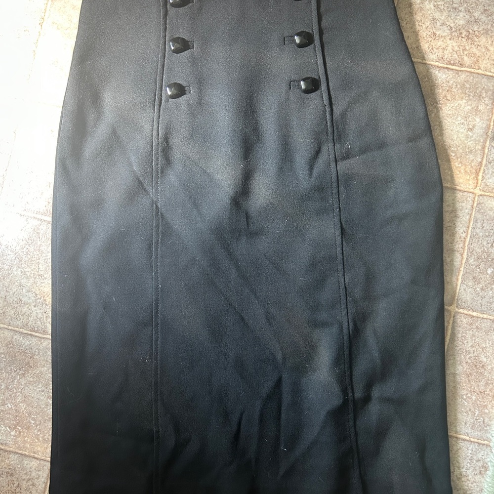 Banana Republic Black Midi Pencil Skirt - zippered side